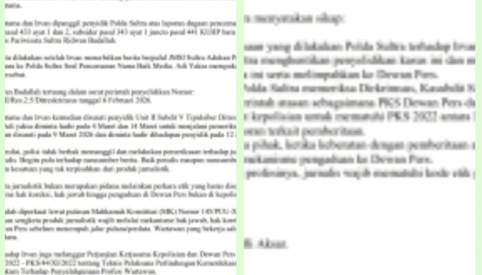 KKJ Sultra Kecam Pemanggilan Jurnalis dan Narasumber oleh Polda Sultra