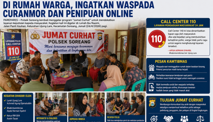 Polsek Soreang Sosialisasi Call Center 110 di Rumah Warga, Ingatkan Waspada Curanmor dan Penipuan Online