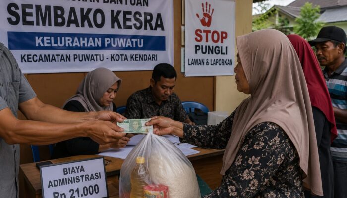 Diduga Pungli Rp21 Ribu, Warga Puwatu Kendari Keluhkan Potongan Bantuan Sembako Kesra