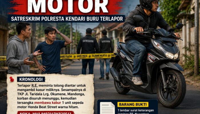 Polisi Selidiki Kasus Penggelapan Motor di Mandonga, Tersangka Masih Dicari 