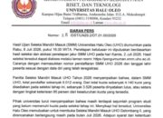 Hasil Seleksi Mandiri UHO 2026 Diumumkan, 3.526 Peserta Lulus, Gelombang II Segera Dibuka