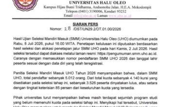 Hasil Seleksi Mandiri UHO 2026 Diumumkan, 3.526 Peserta Lulus, Gelombang II Segera Dibuka