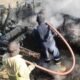 Kapal Ikan Terbakar di Poasia, Damkarmat Kendari Kerahkan Tiga Unit Pemadam